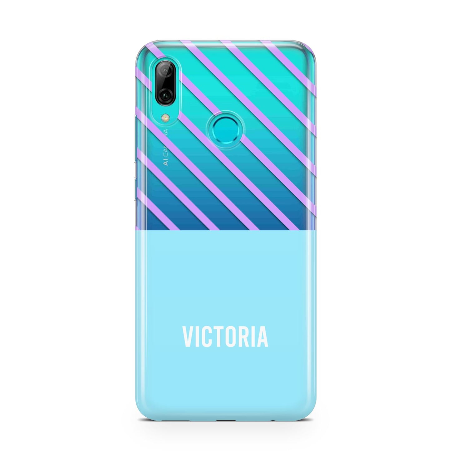 Personalised Blue Purple Stripes Huawei P Smart 2019 Case