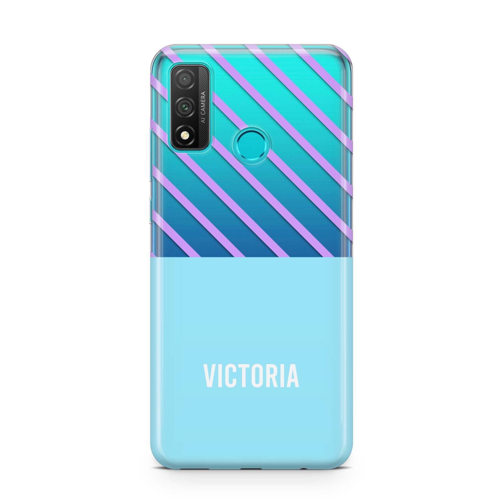 Personalised Blue Purple Stripes Huawei P Smart 2020