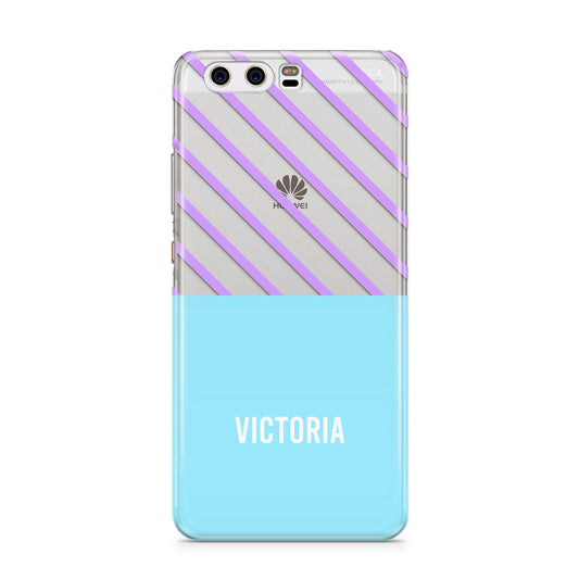 Personalised Blue Purple Stripes Huawei P10 Phone Case