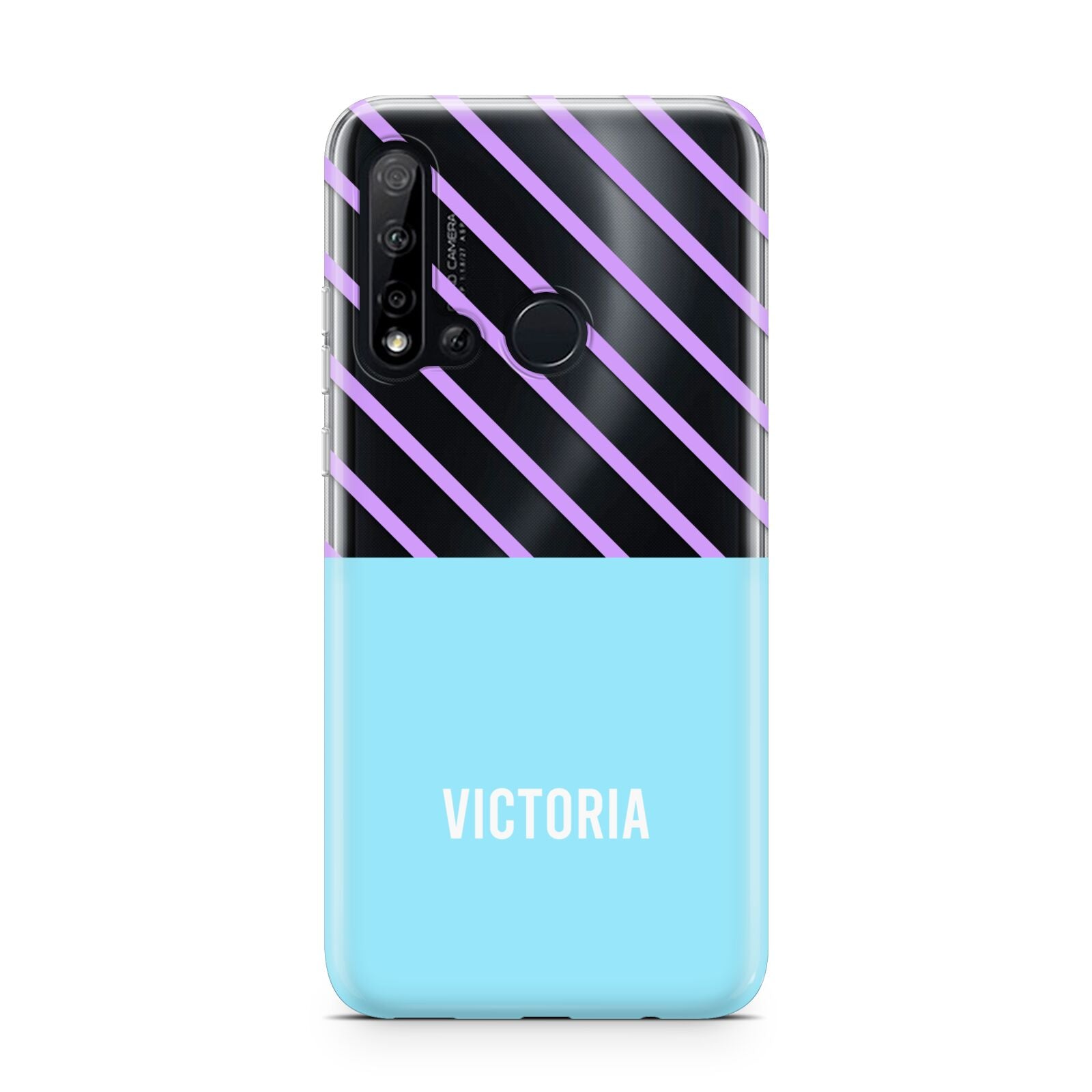 Personalised Blue Purple Stripes Huawei P20 Lite 5G Phone Case