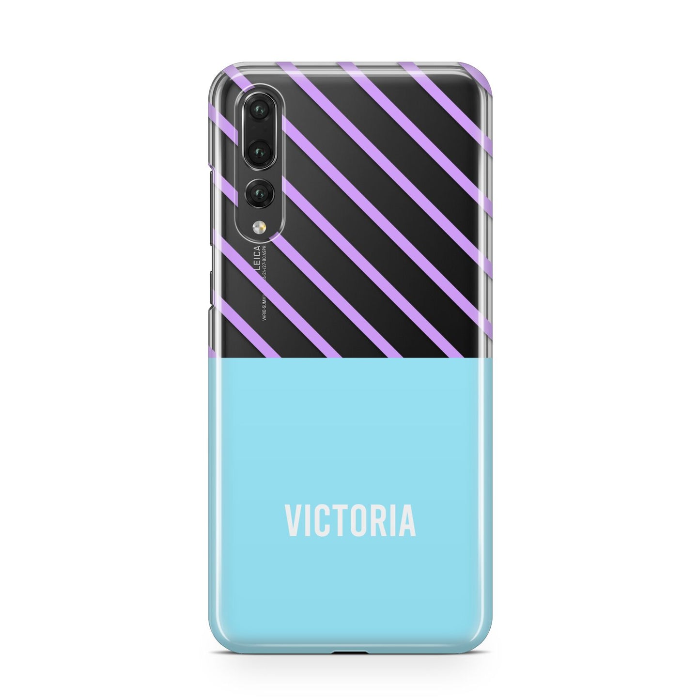 Personalised Blue Purple Stripes Huawei P20 Pro Phone Case