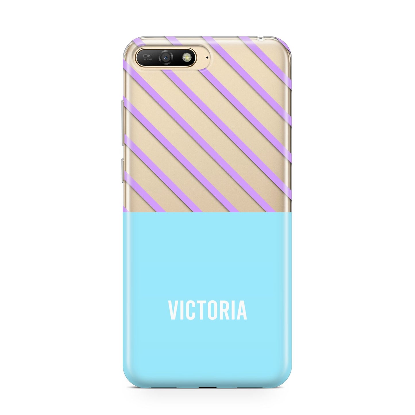 Personalised Blue Purple Stripes Huawei Y6 2018