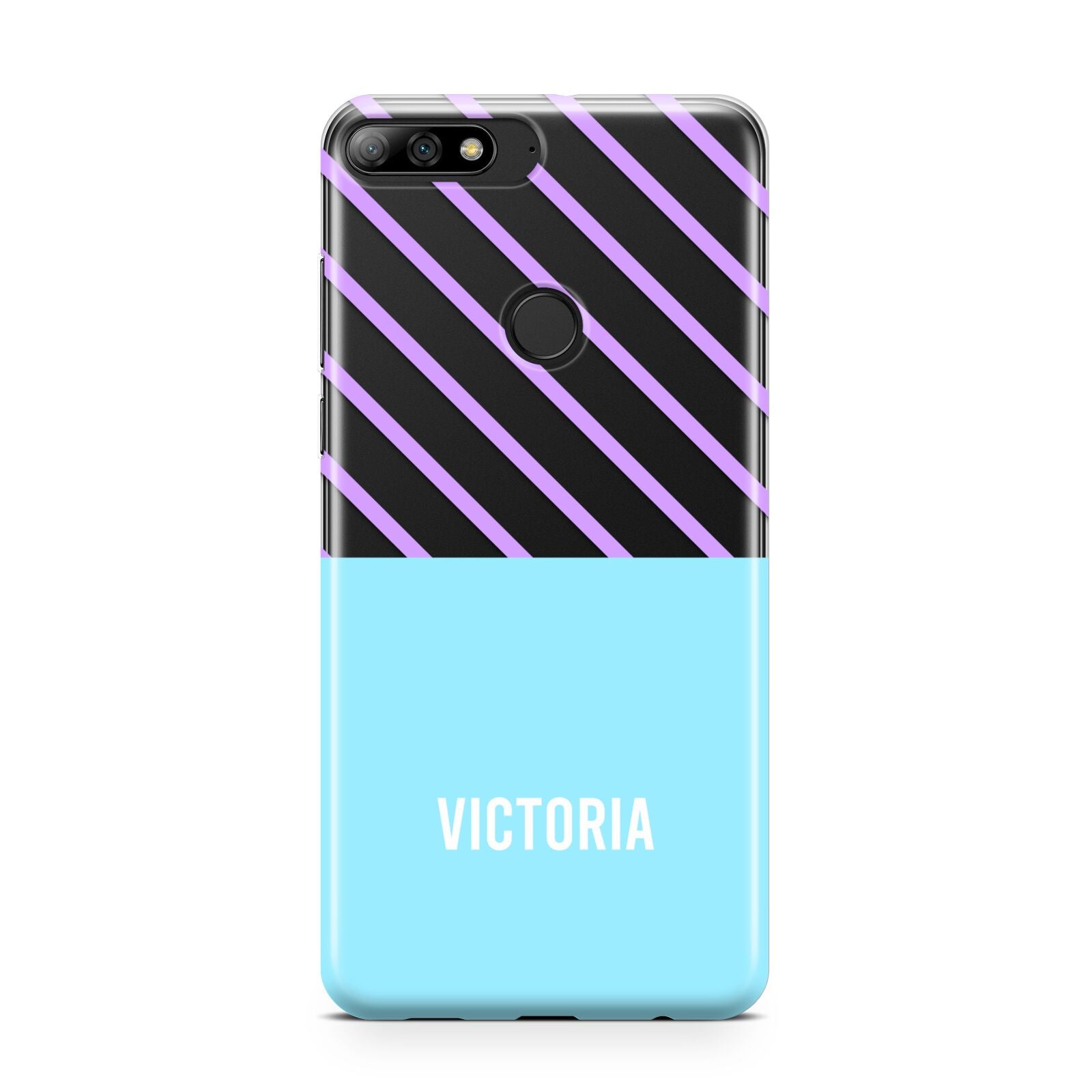 Personalised Blue Purple Stripes Huawei Y7 2018