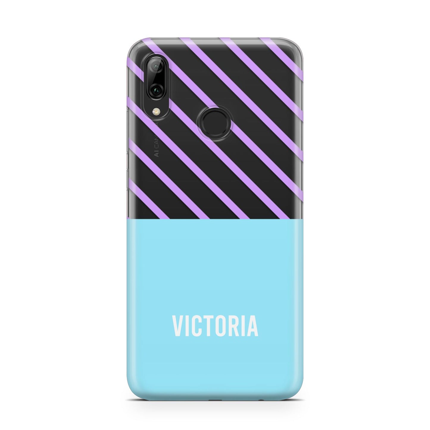 Personalised Blue Purple Stripes Huawei Y7 2019