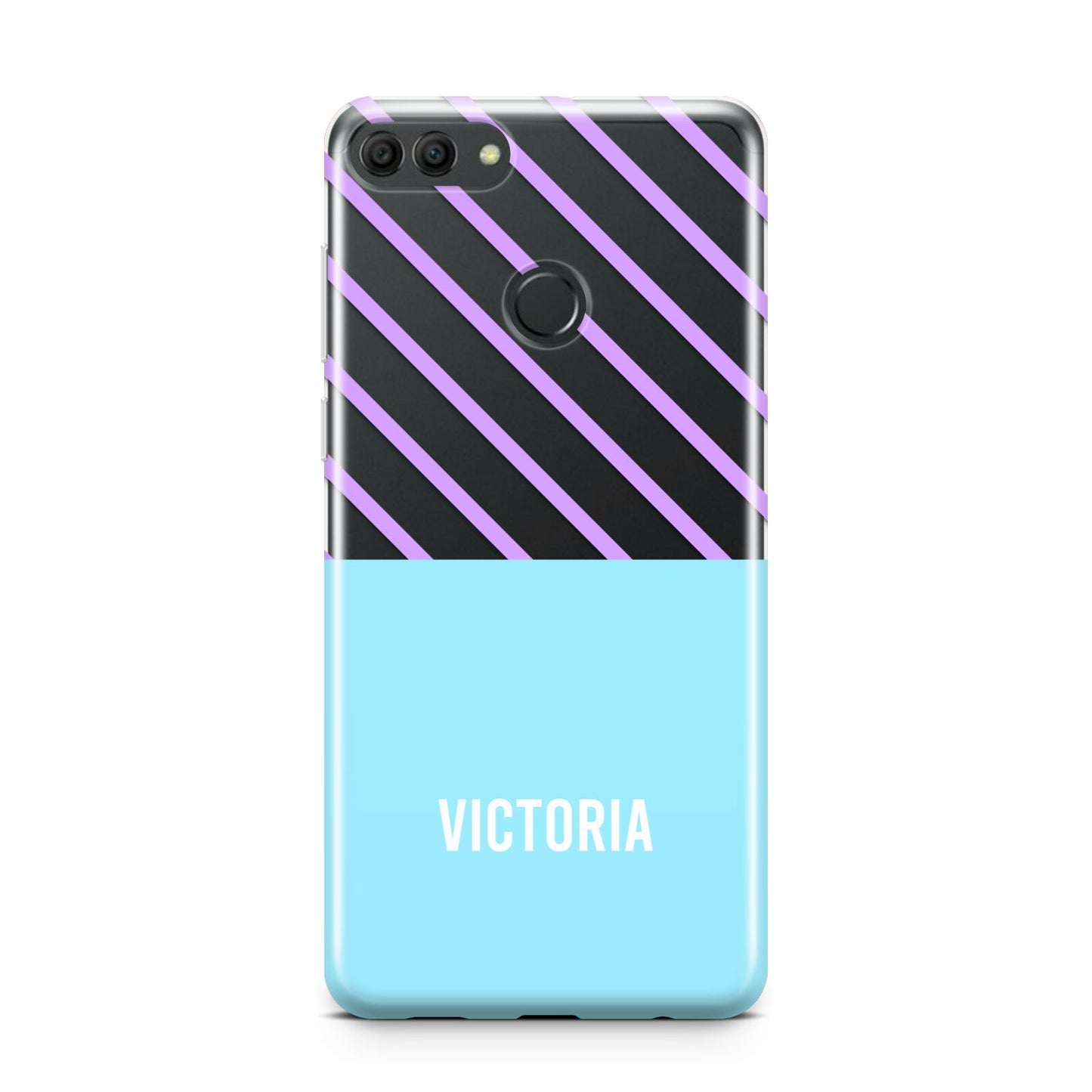 Personalised Blue Purple Stripes Huawei Y9 2018