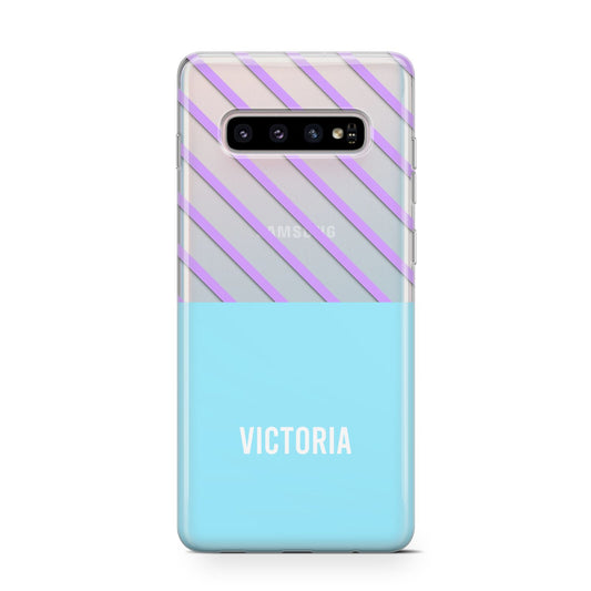 Personalised Blue Purple Stripes Protective Samsung Galaxy Case