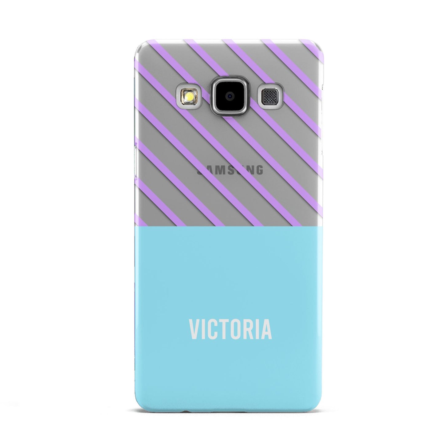 Personalised Blue Purple Stripes Samsung Galaxy A5 Case