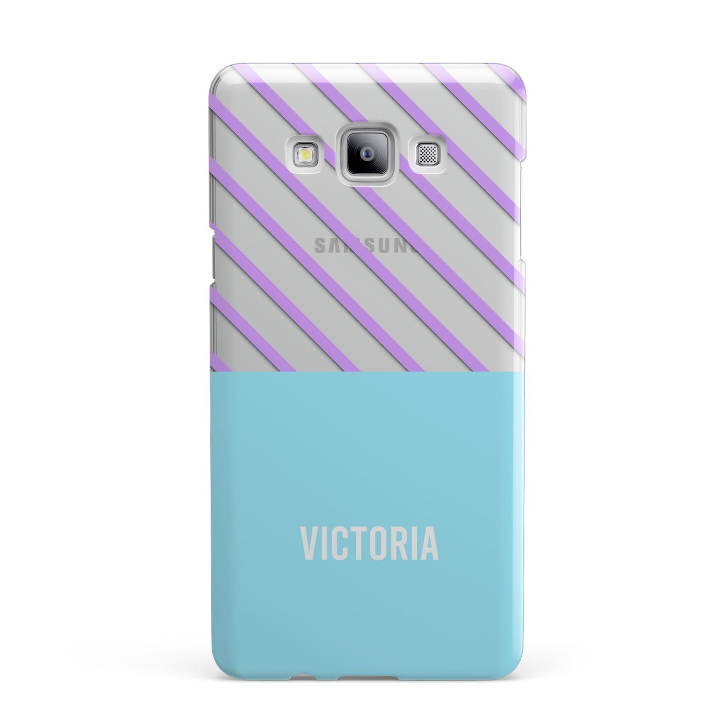 Personalised Blue Purple Stripes Samsung Galaxy A7 2015 Case