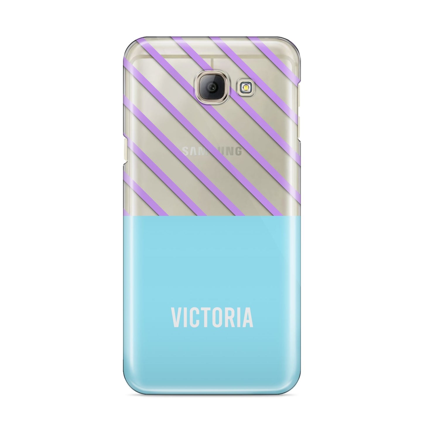 Personalised Blue Purple Stripes Samsung Galaxy A8 2016 Case