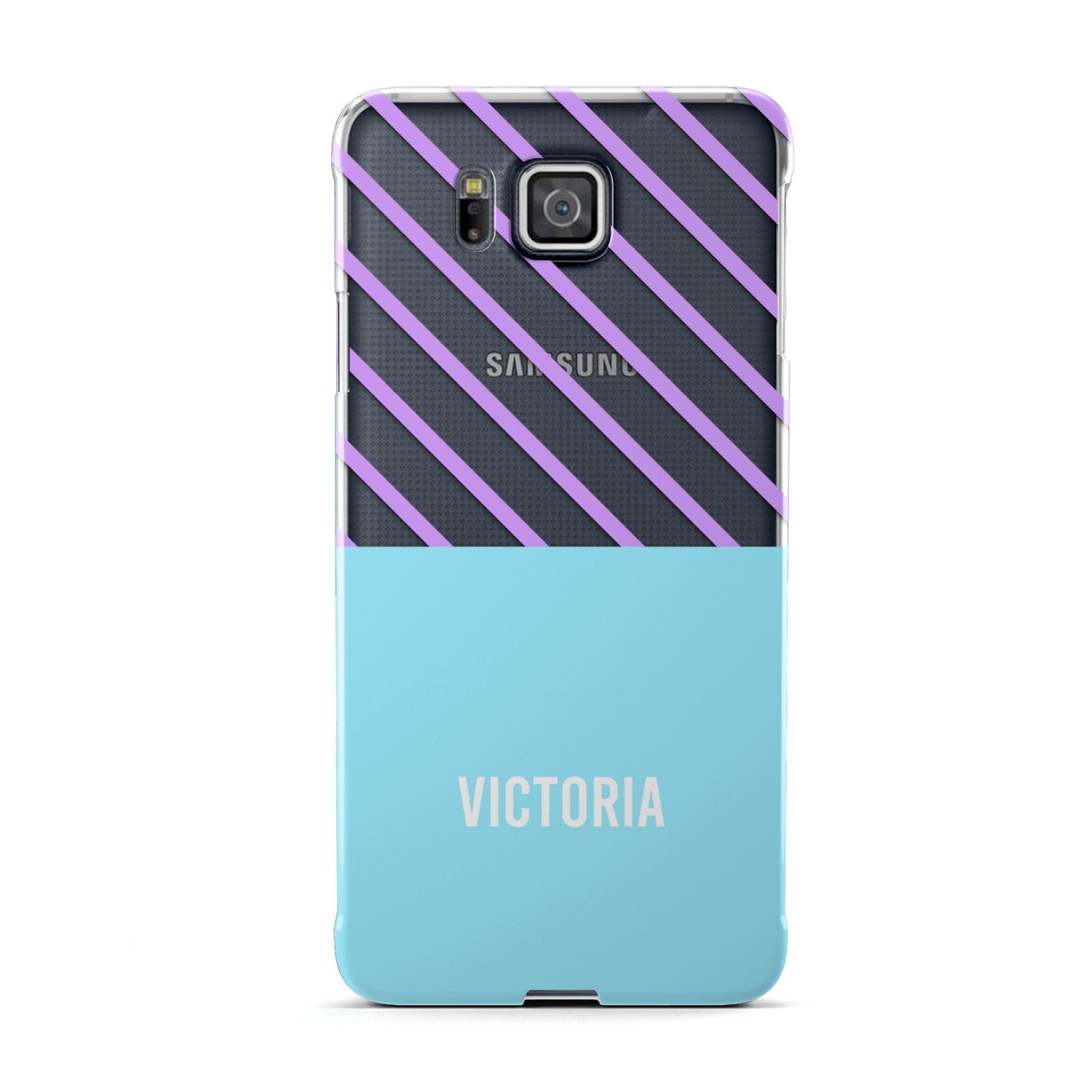 Personalised Blue Purple Stripes Samsung Galaxy Alpha Case