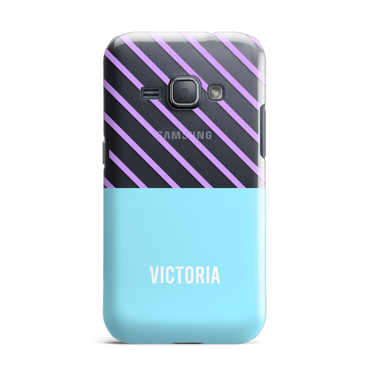 Personalised Blue Purple Stripes Samsung Galaxy J1 2016 Case