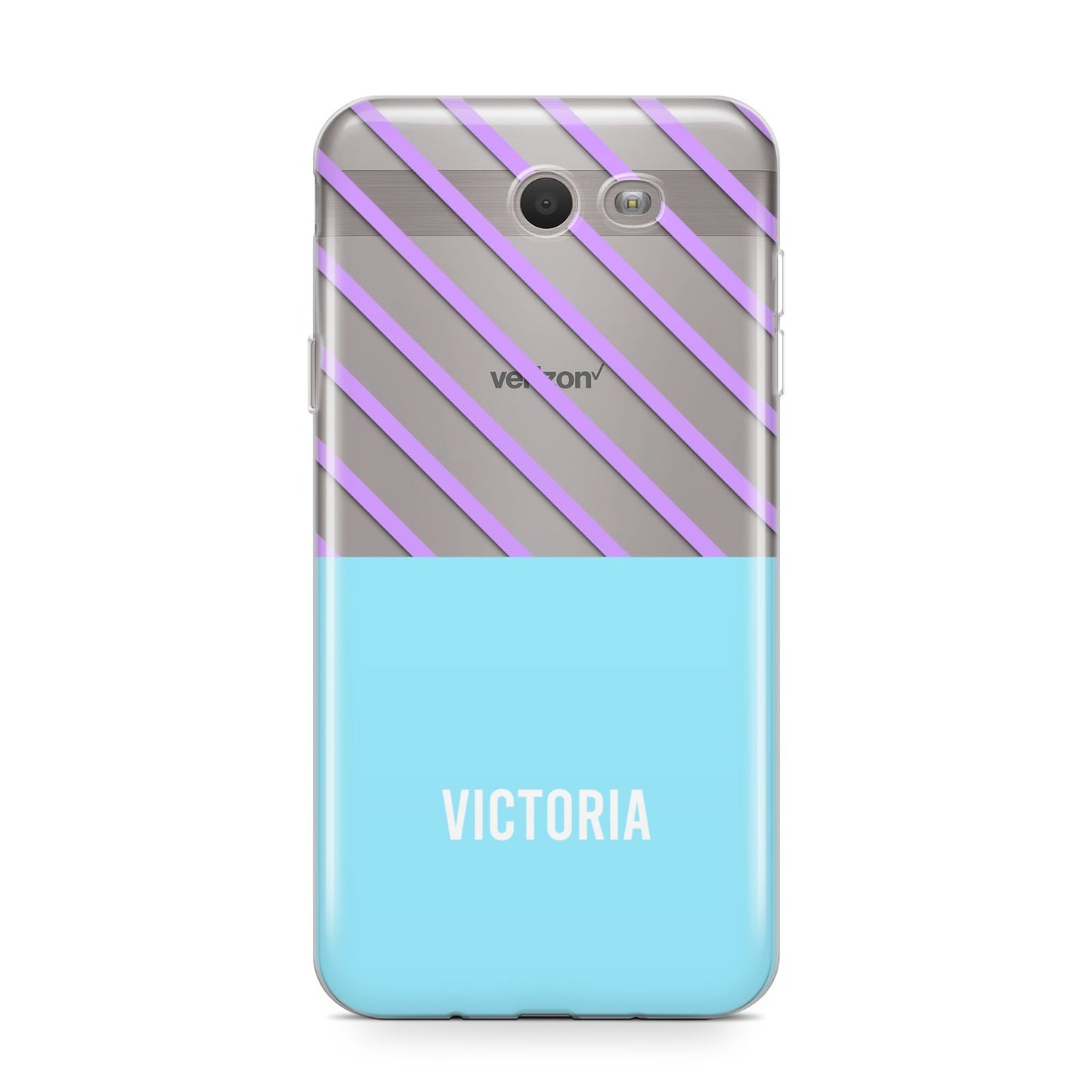 Personalised Blue Purple Stripes Samsung Galaxy J7 2017 Case