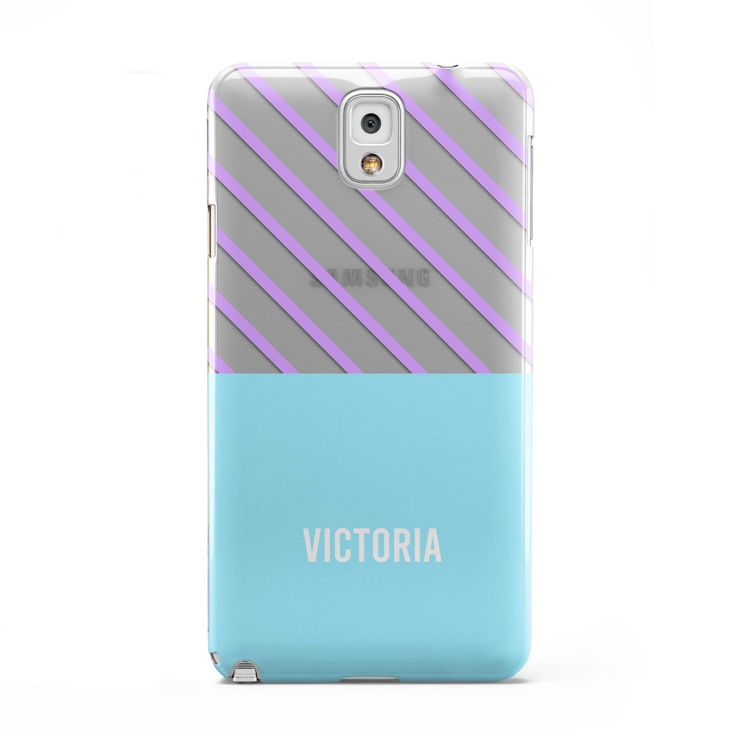 Personalised Blue Purple Stripes Samsung Galaxy Note 3 Case