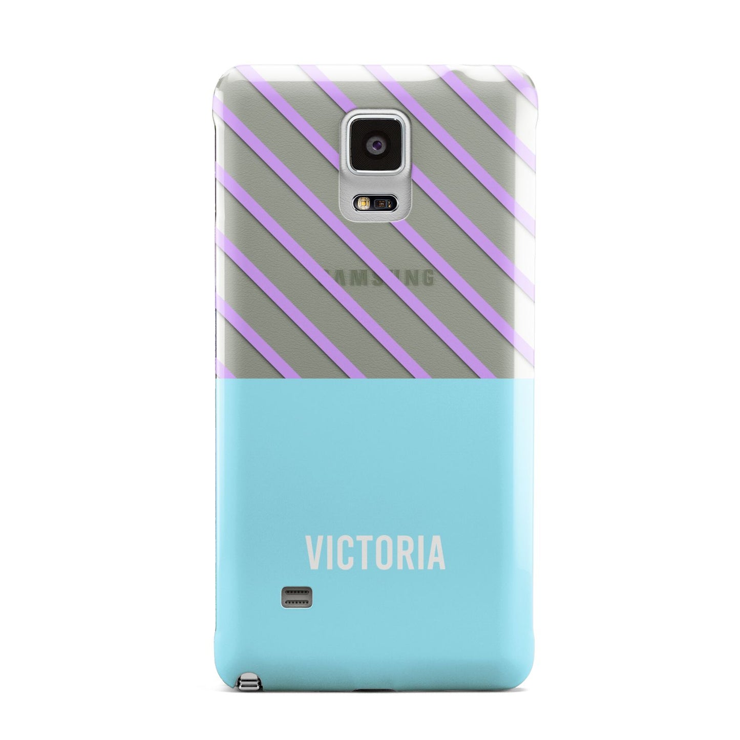 Personalised Blue Purple Stripes Samsung Galaxy Note 4 Case