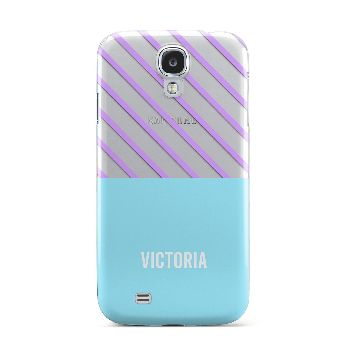 Personalised Blue Purple Stripes Samsung Galaxy S4 Case