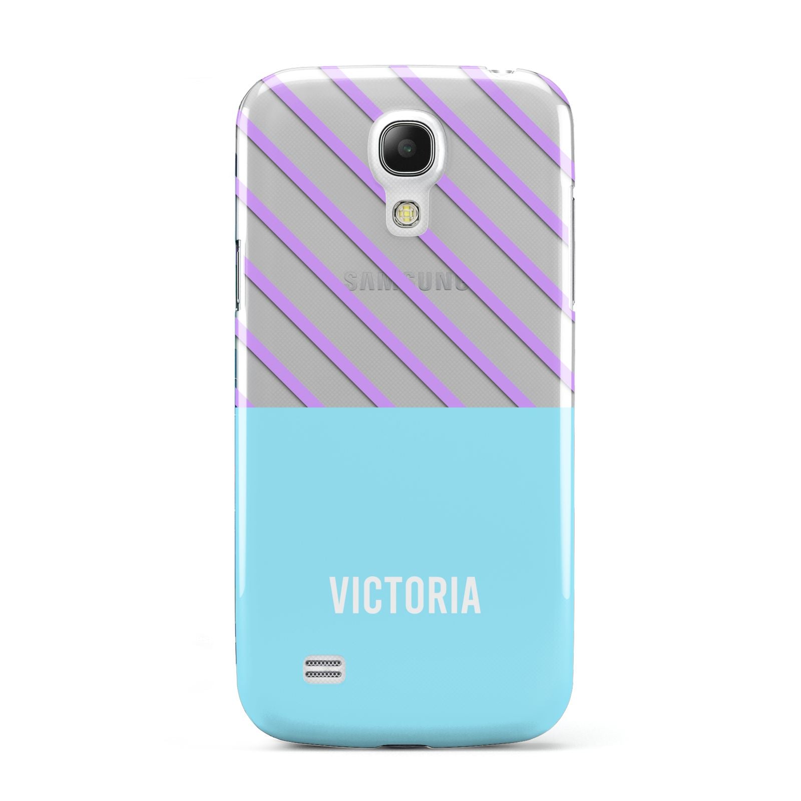 Personalised Blue Purple Stripes Samsung Galaxy S4 Mini Case