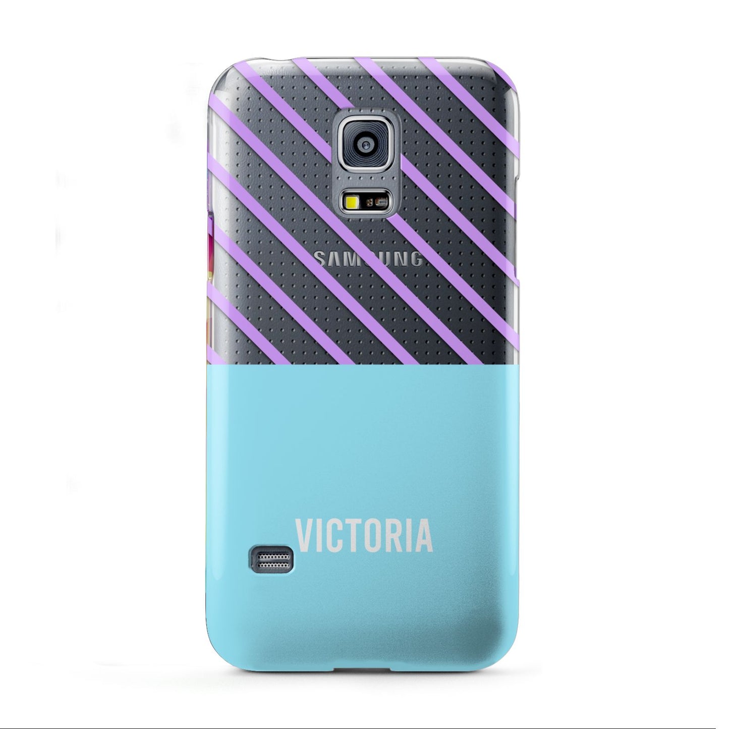 Personalised Blue Purple Stripes Samsung Galaxy S5 Mini Case