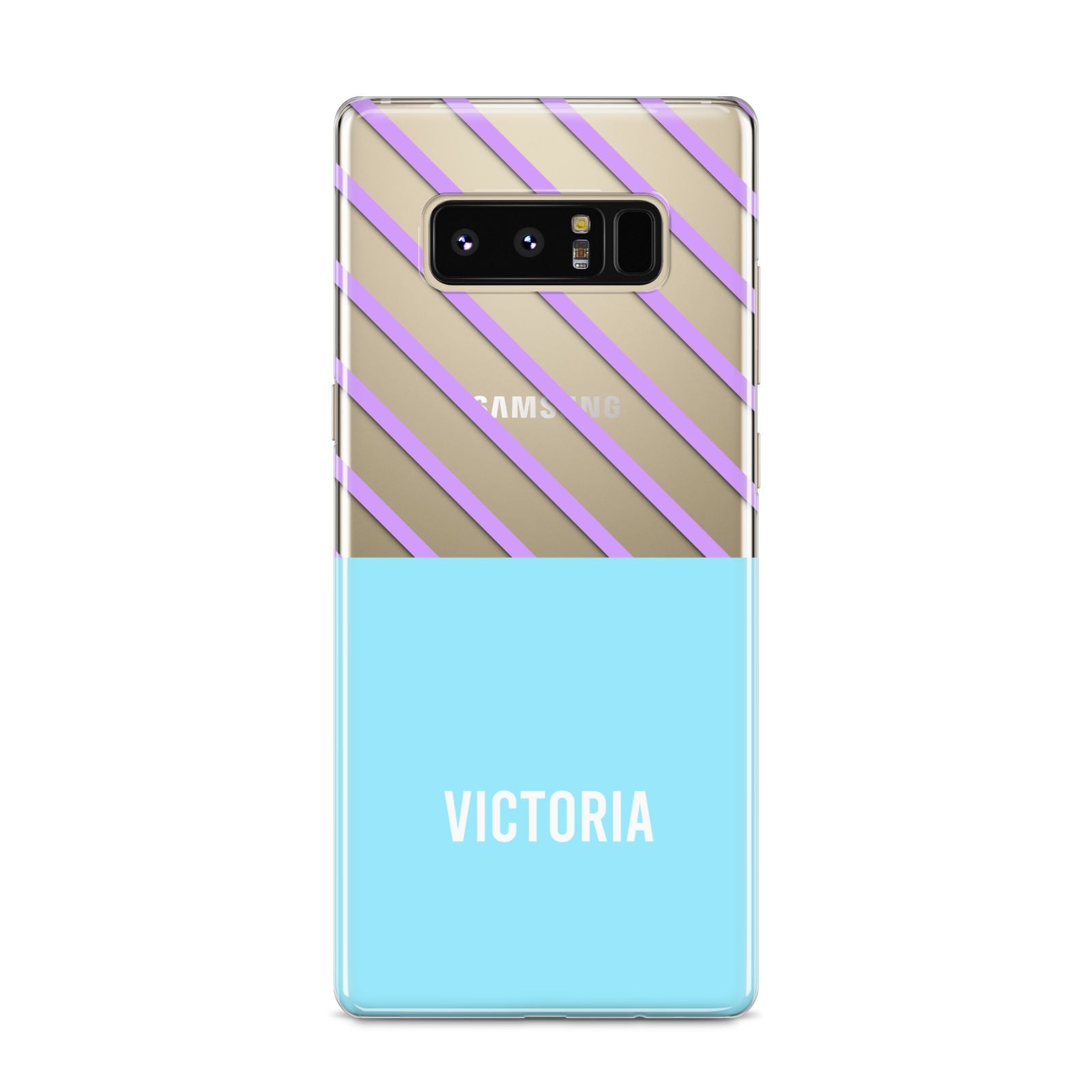 Personalised Blue Purple Stripes Samsung Galaxy S8 Case