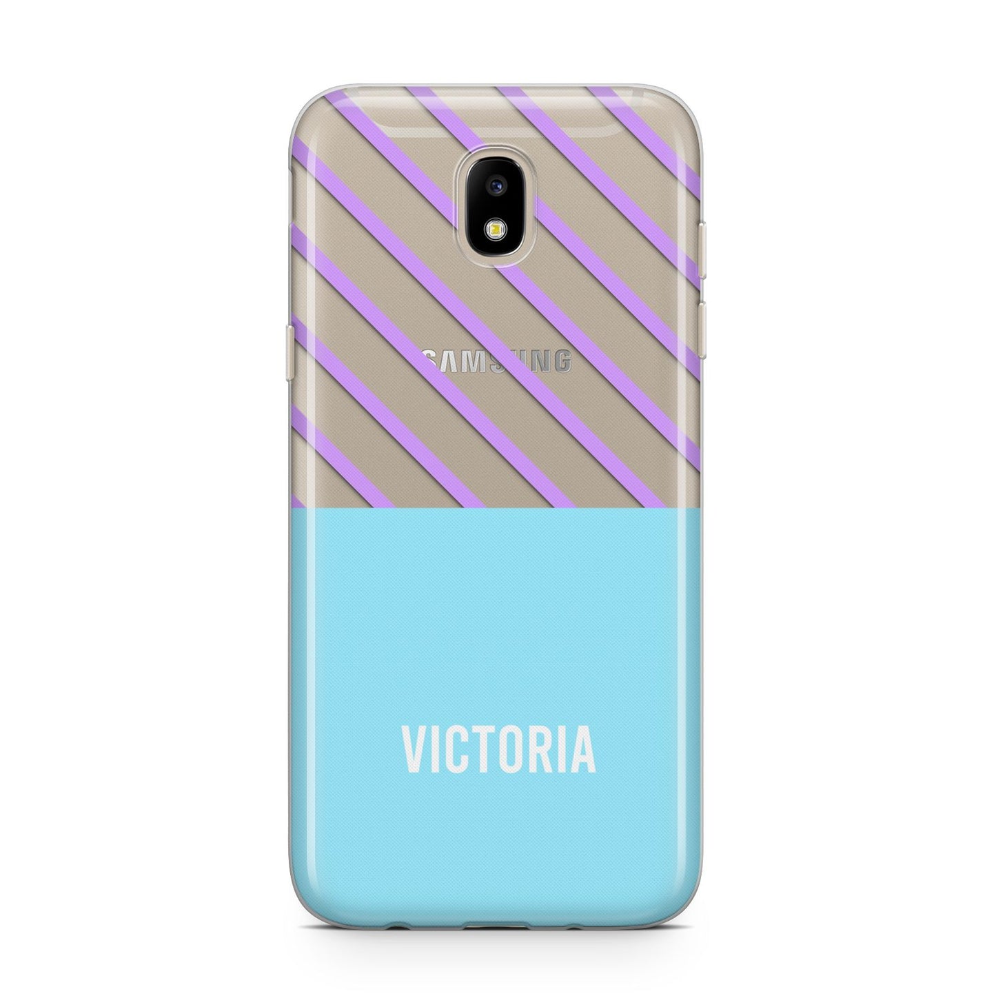 Personalised Blue Purple Stripes Samsung J5 2017 Case