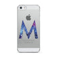 Personalised Blue Space Initial Clear Custom Apple iPhone 5 Case