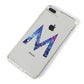 Personalised Blue Space Initial Clear Custom iPhone 8 Plus Bumper Case on Silver iPhone Alternative Image