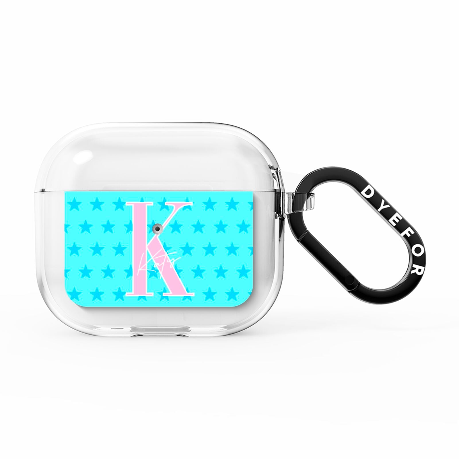 Personalised Blue Stars AirPods Clear Case 3rd Gen