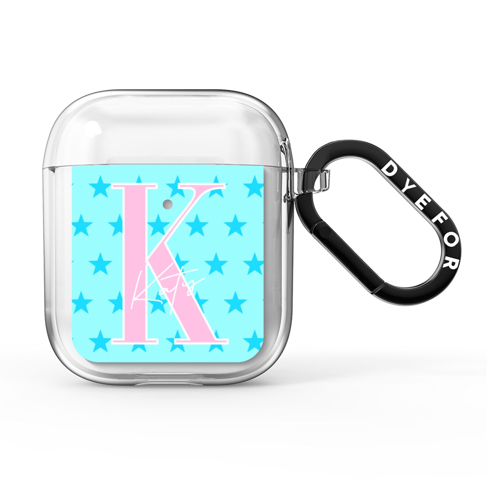 Personalised Blue Stars AirPods Clear Case