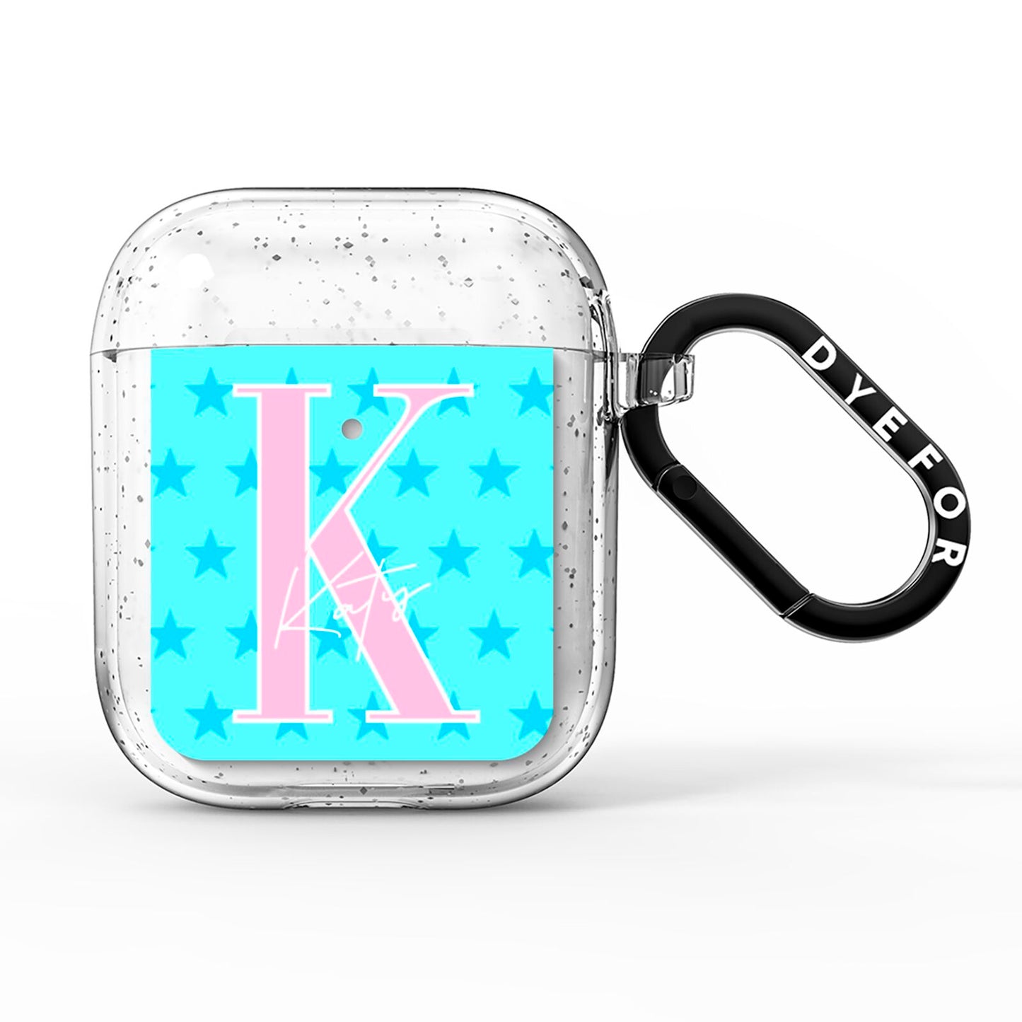 Personalised Blue Stars AirPods Glitter Case