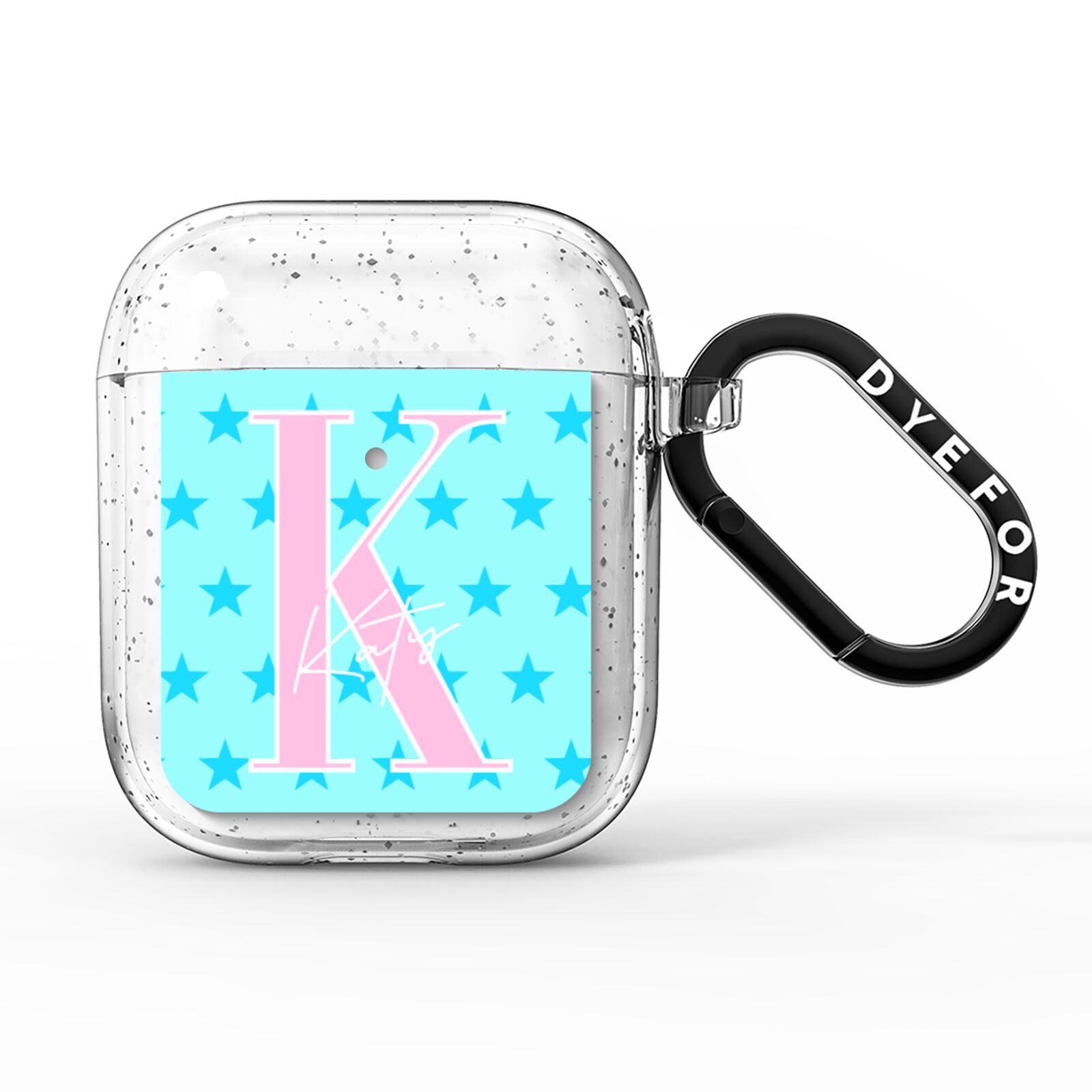 Personalised Blue Stars AirPods Glitter Case