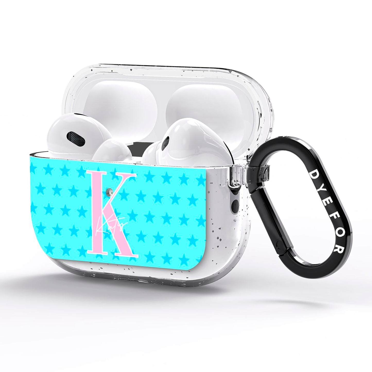 Personalised Blue Stars AirPods Pro Glitter Case Side Image