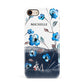 Personalised Blue Watercolour Flowers Apple iPhone 7 8 3D Snap Case