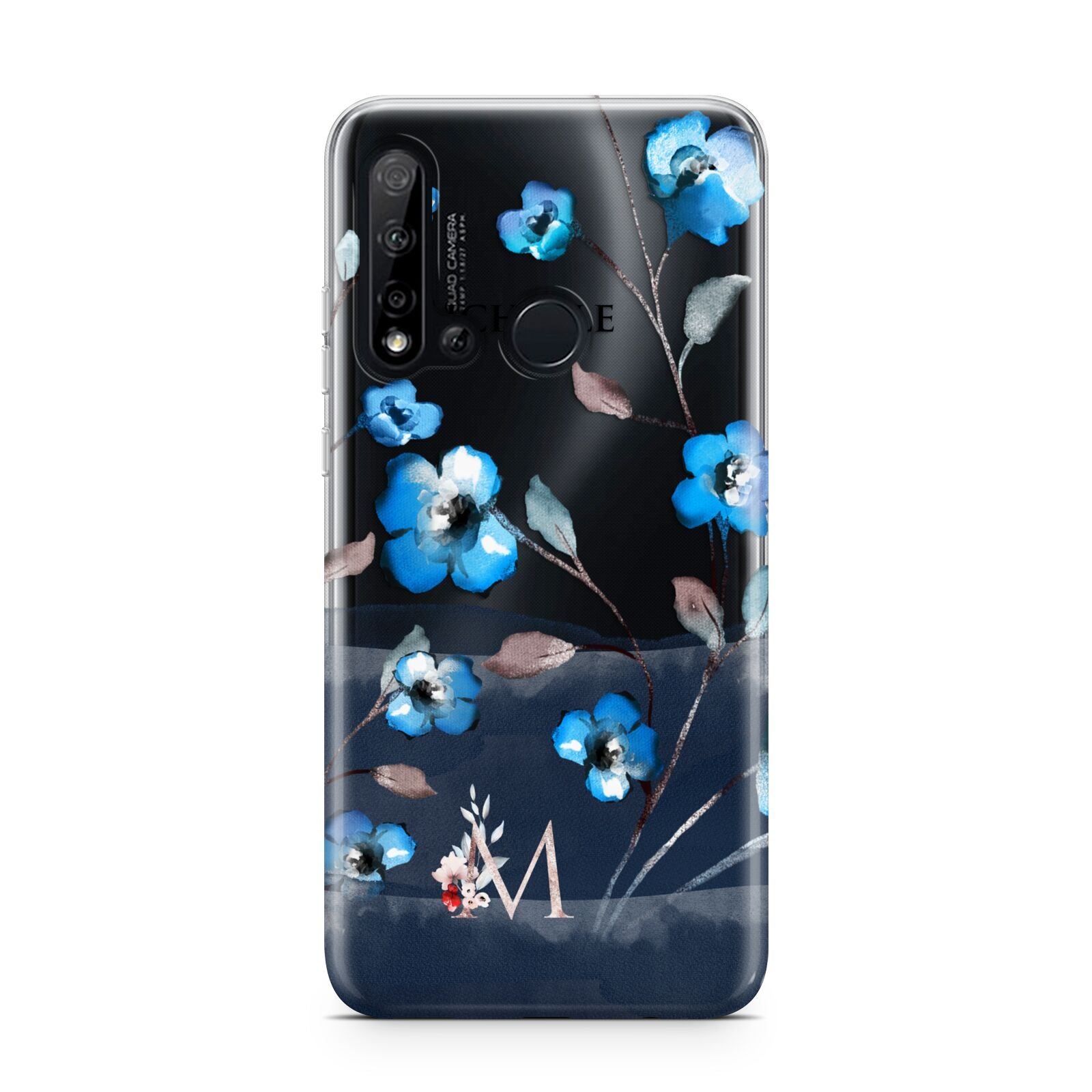 Personalised Blue Watercolour Flowers Huawei P20 Lite 5G Phone Case