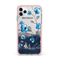 Personalised Blue Watercolour Flowers iPhone 11 Pro Max Impact Pink Edge Case