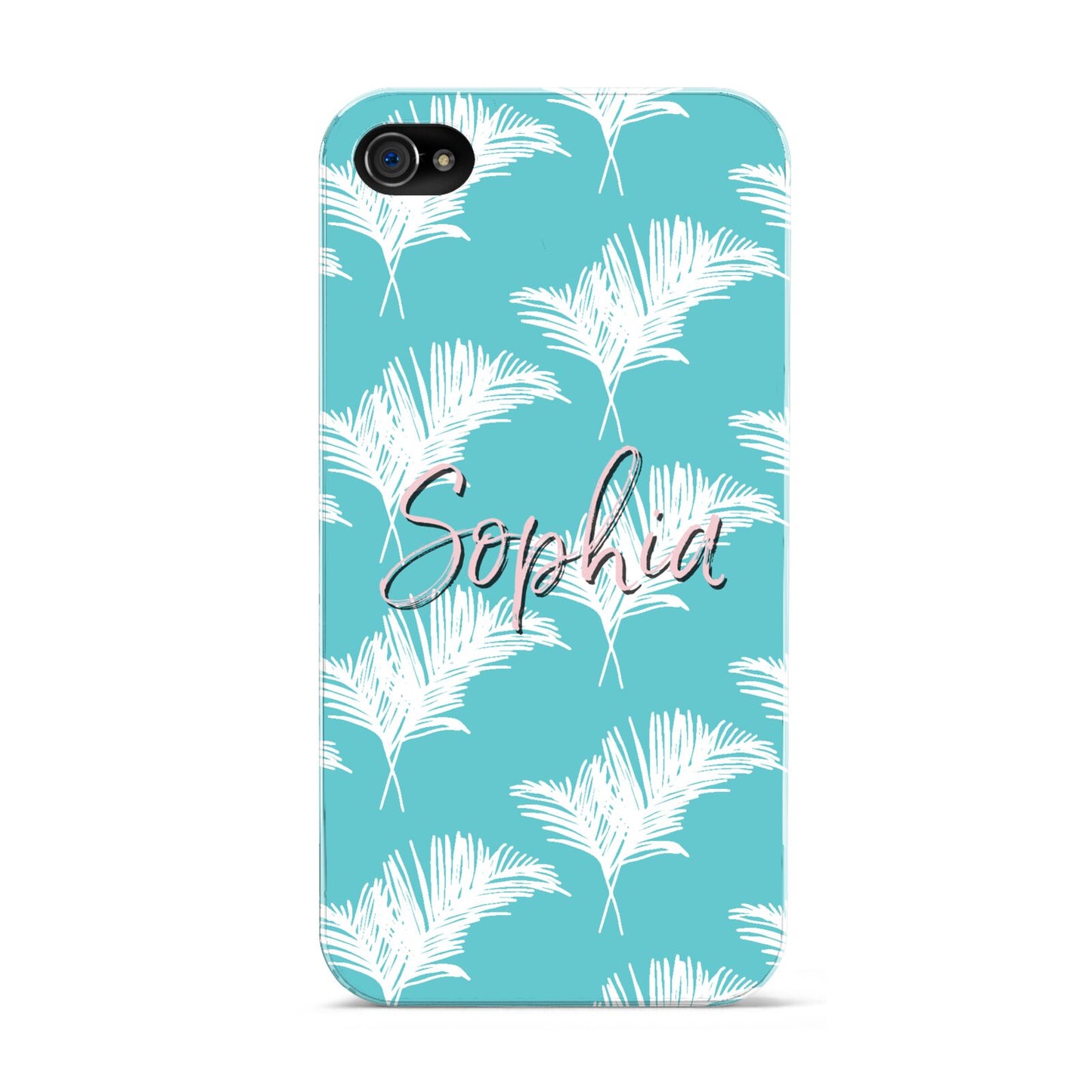 Personalised Blue White Tropical Foliage Apple iPhone 4s Case