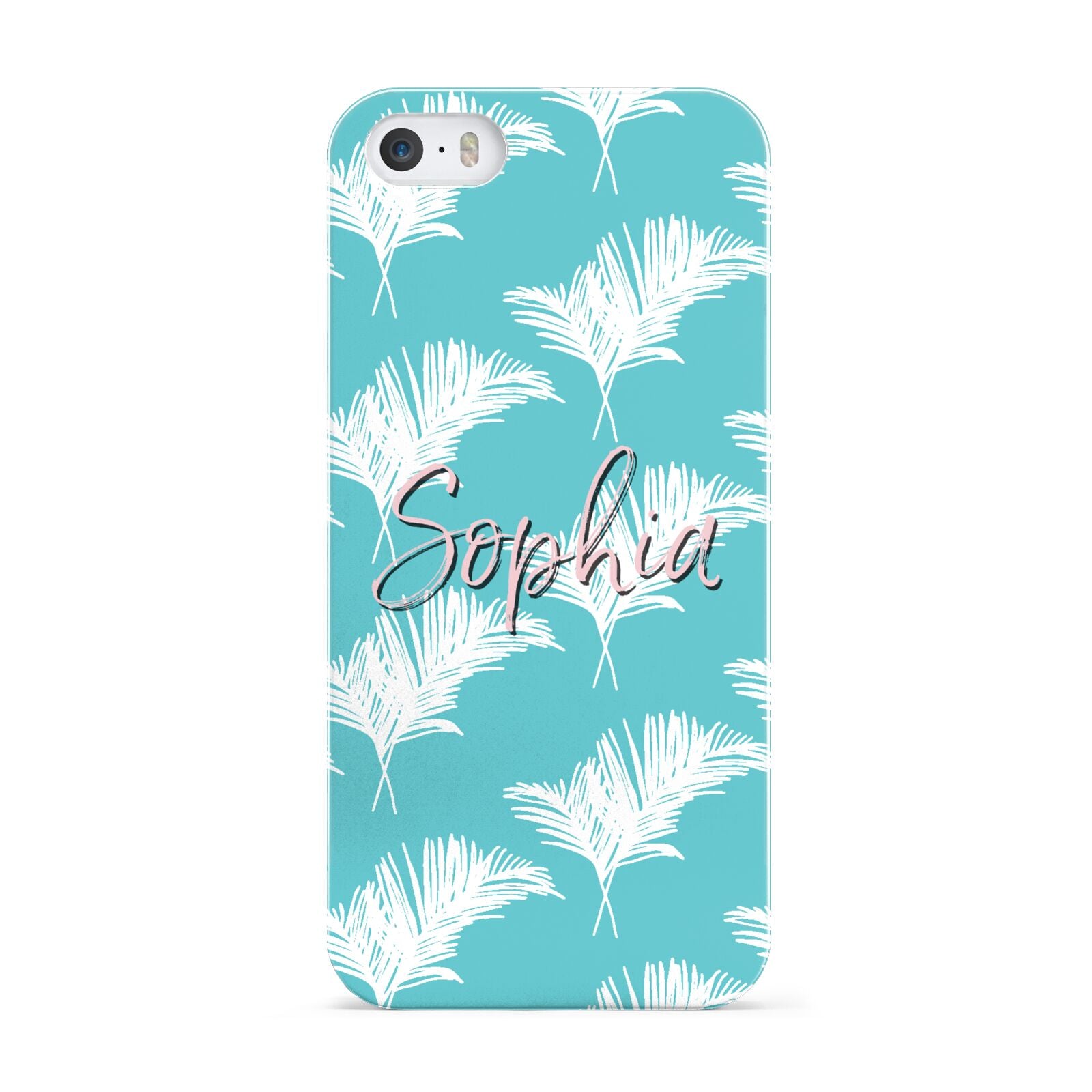 Personalised Blue White Tropical Foliage Apple iPhone 5 Case