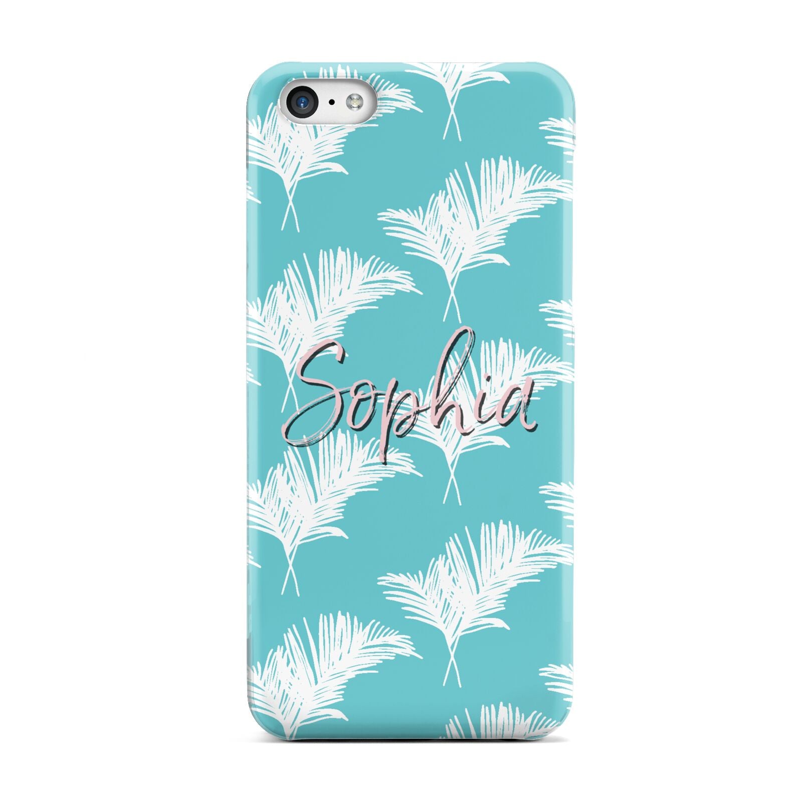 Personalised Blue White Tropical Foliage Apple iPhone 5c Case