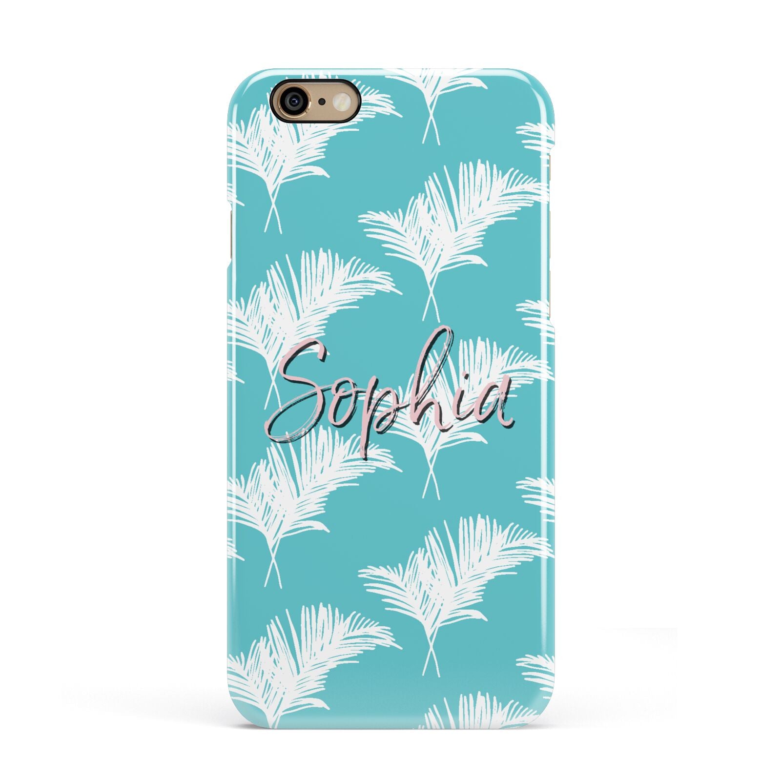 Personalised Blue White Tropical Foliage Apple iPhone 6 3D Snap Case