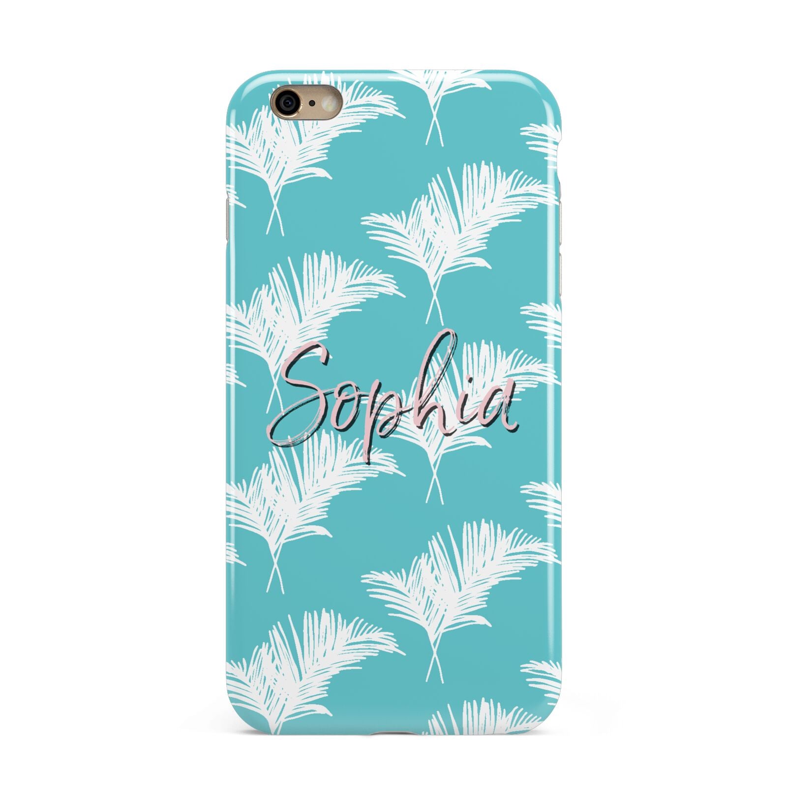 Personalised Blue White Tropical Foliage Apple iPhone 6 Plus 3D Tough Case