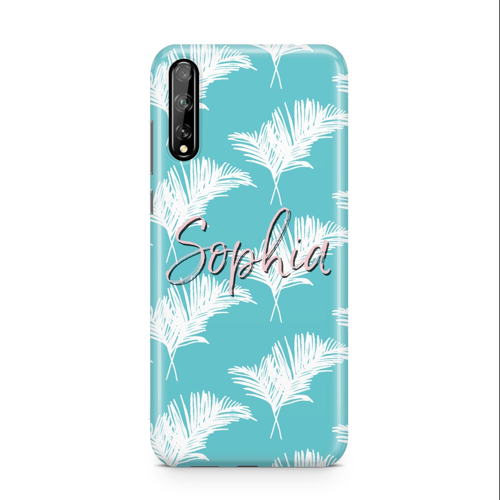 Personalised Blue White Tropical Foliage Huawei Enjoy 10s Phone Case