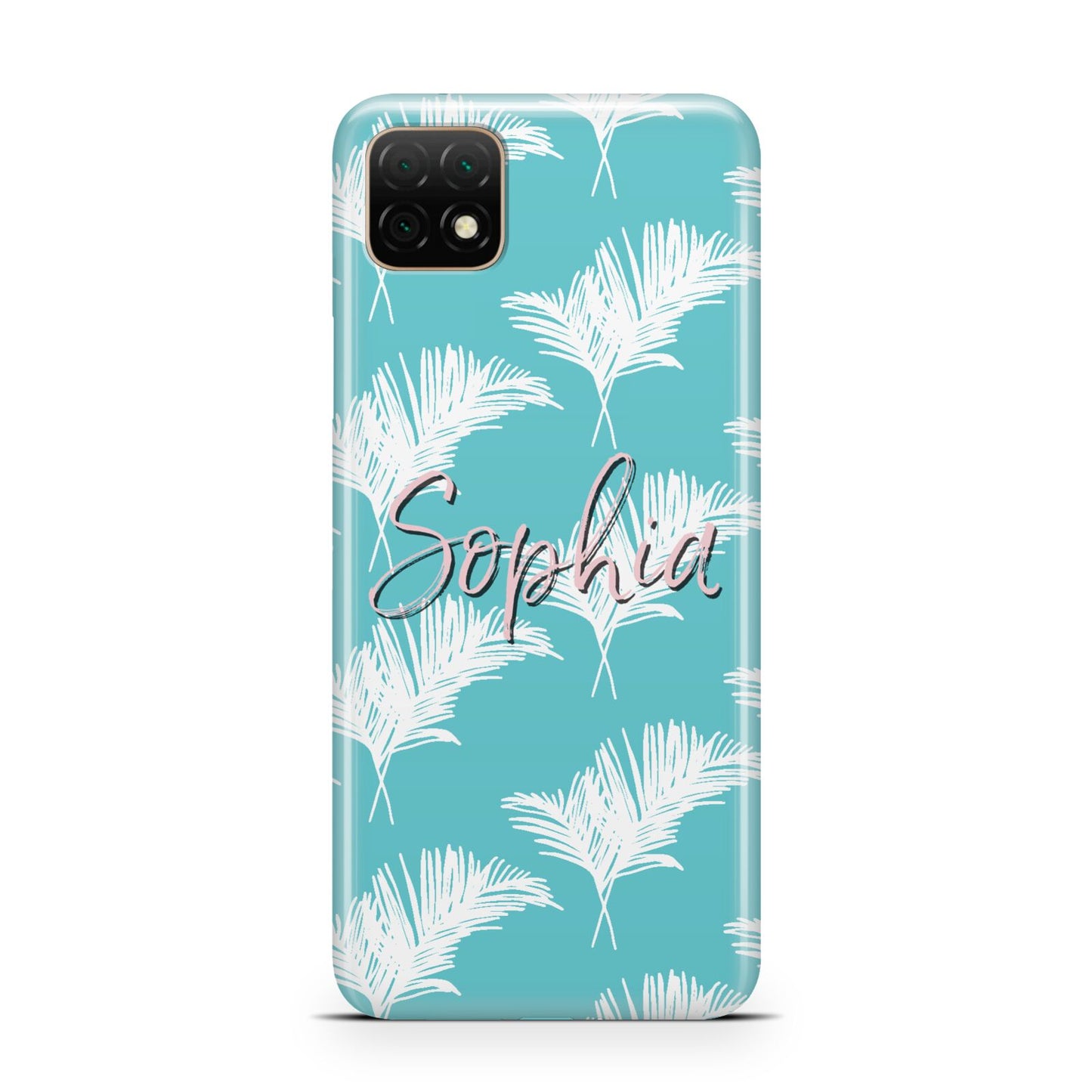 Personalised Blue White Tropical Foliage Huawei Enjoy 20 Phone Case