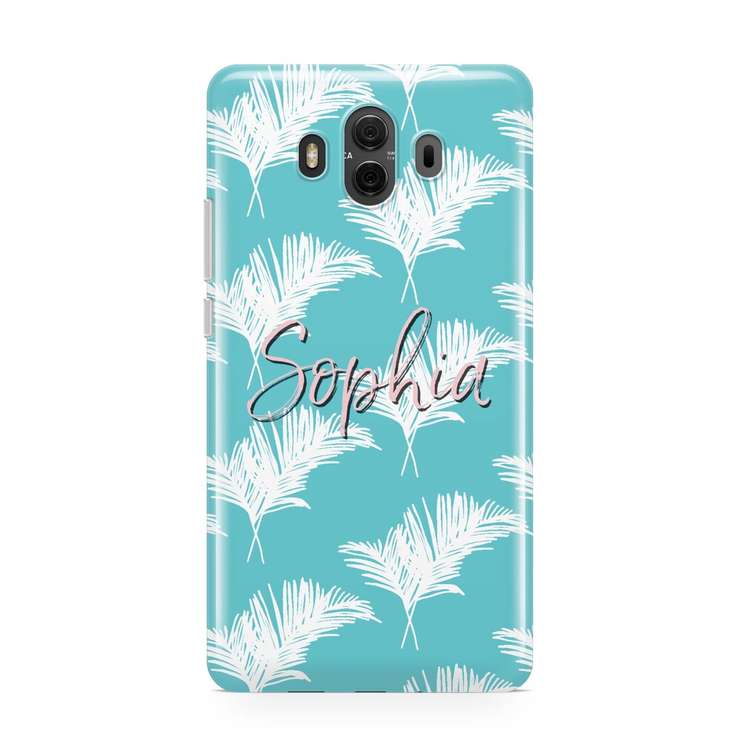 Personalised Blue White Tropical Foliage Huawei Mate 10 Protective Phone Case