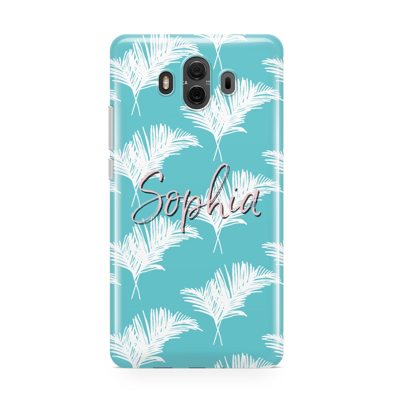 Personalised Blue White Tropical Foliage Huawei Mate 10 Protective Phone Case