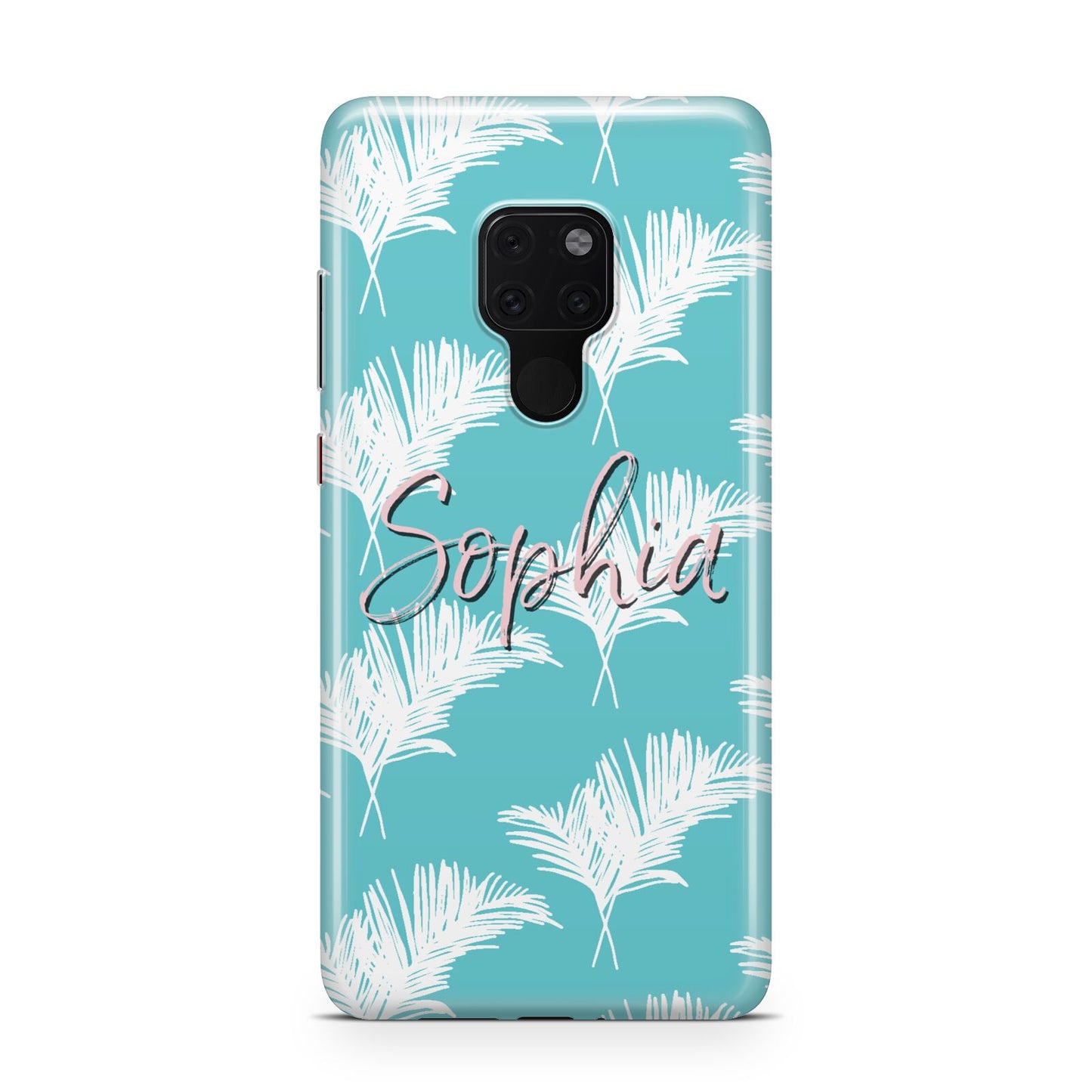 Personalised Blue White Tropical Foliage Huawei Mate 20 Phone Case