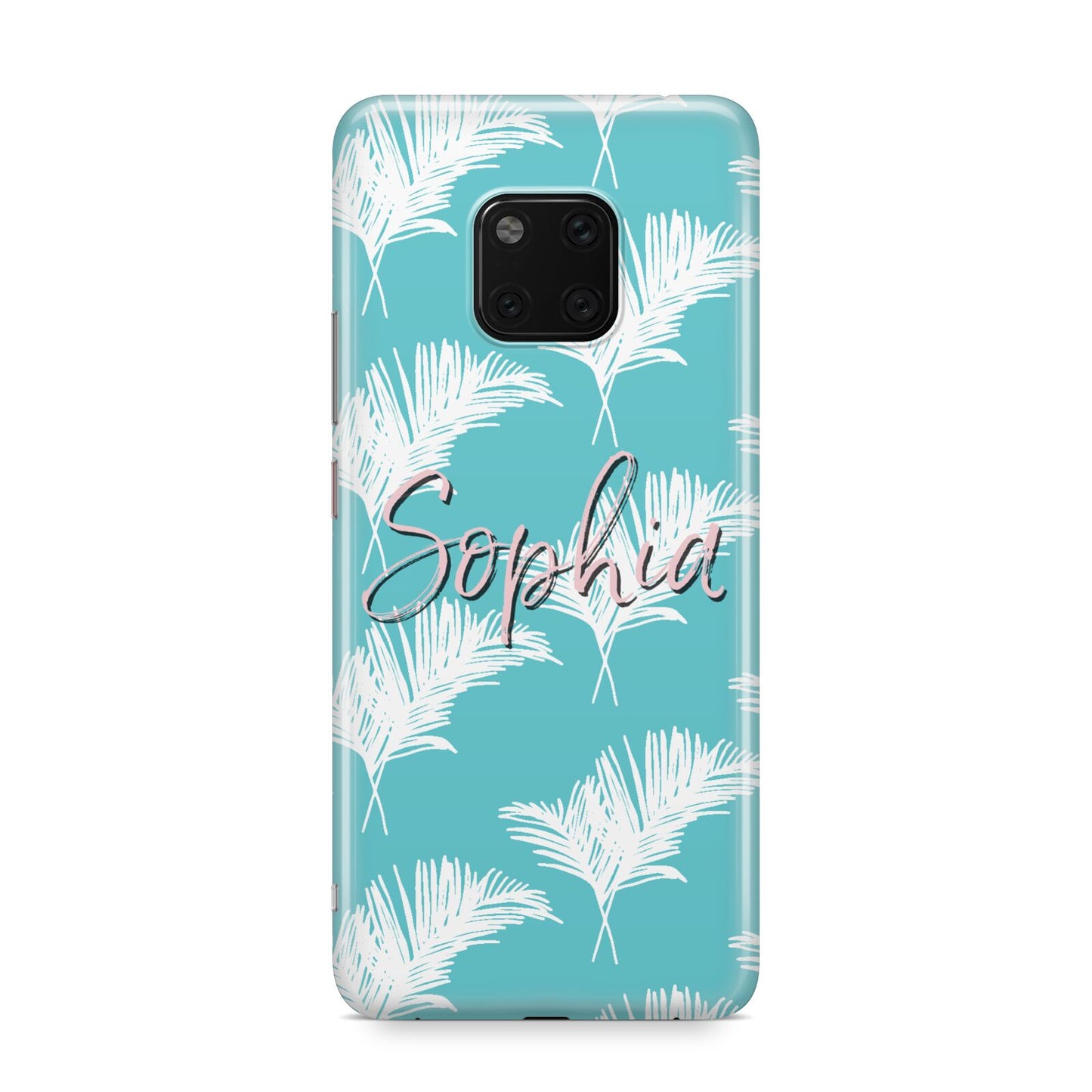 Personalised Blue White Tropical Foliage Huawei Mate 20 Pro Phone Case