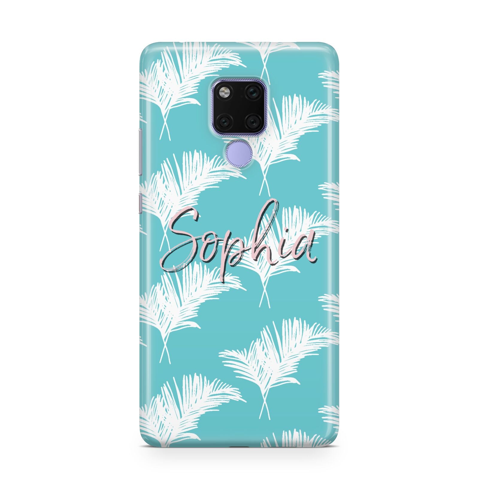 Personalised Blue White Tropical Foliage Huawei Mate 20X Phone Case