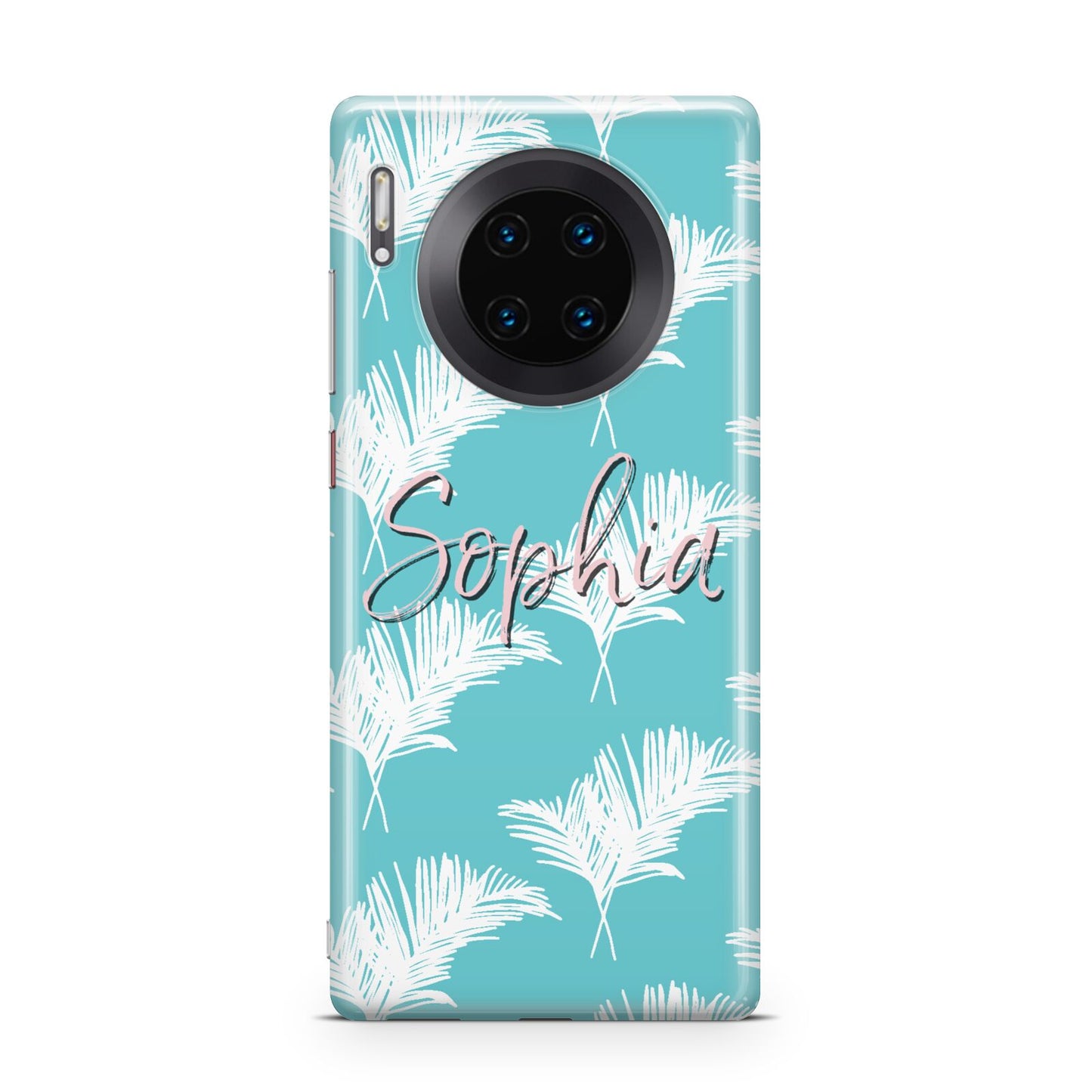 Personalised Blue White Tropical Foliage Huawei Mate 30 Pro Phone Case