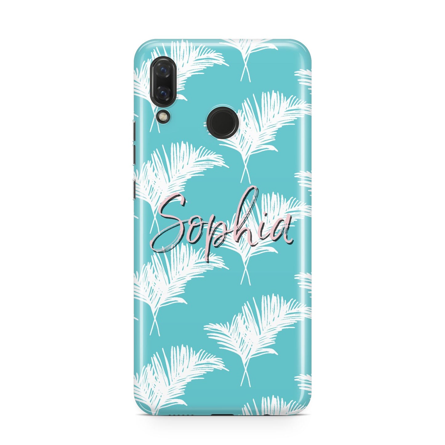 Personalised Blue White Tropical Foliage Huawei Nova 3 Phone Case