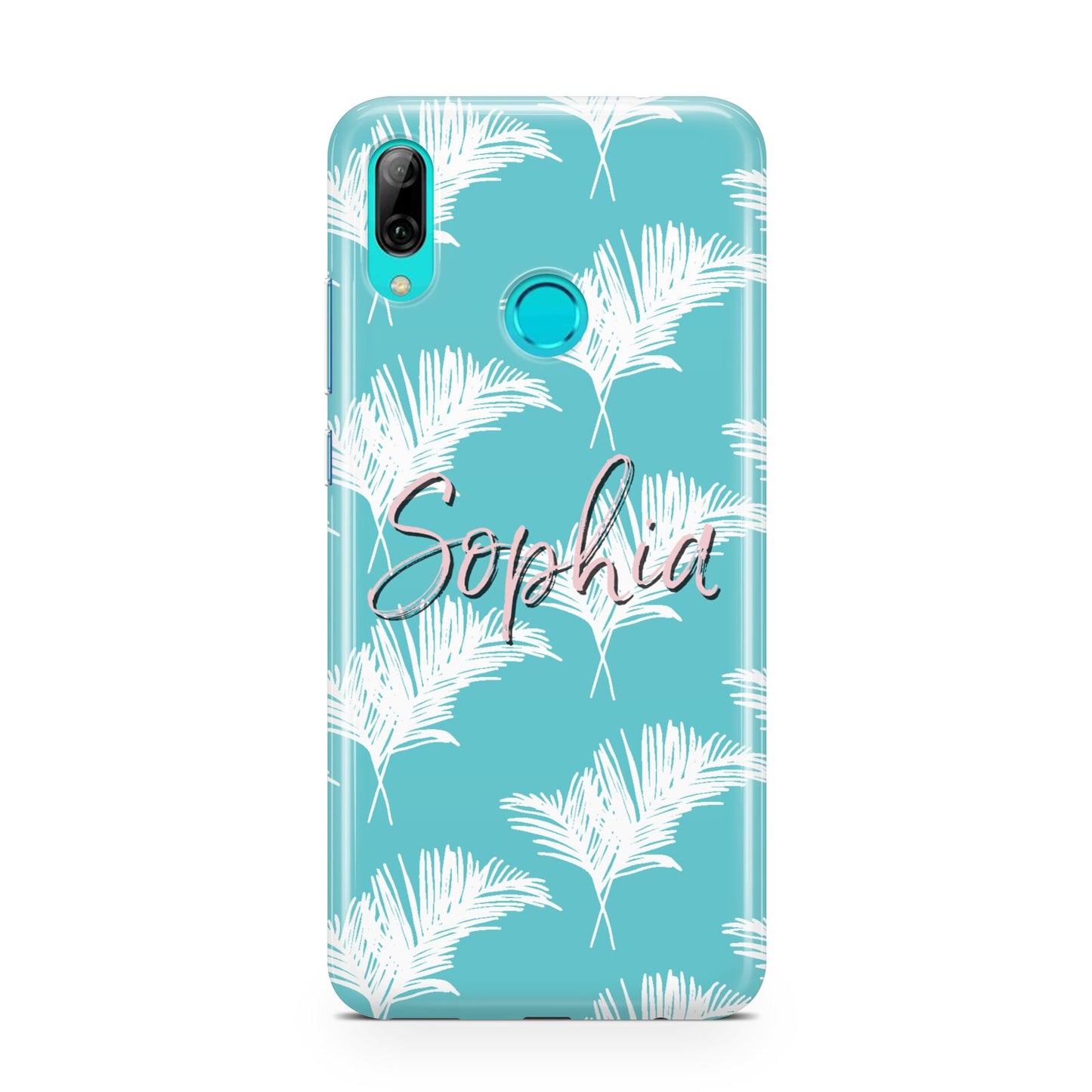 Personalised Blue White Tropical Foliage Huawei P Smart 2019 Case