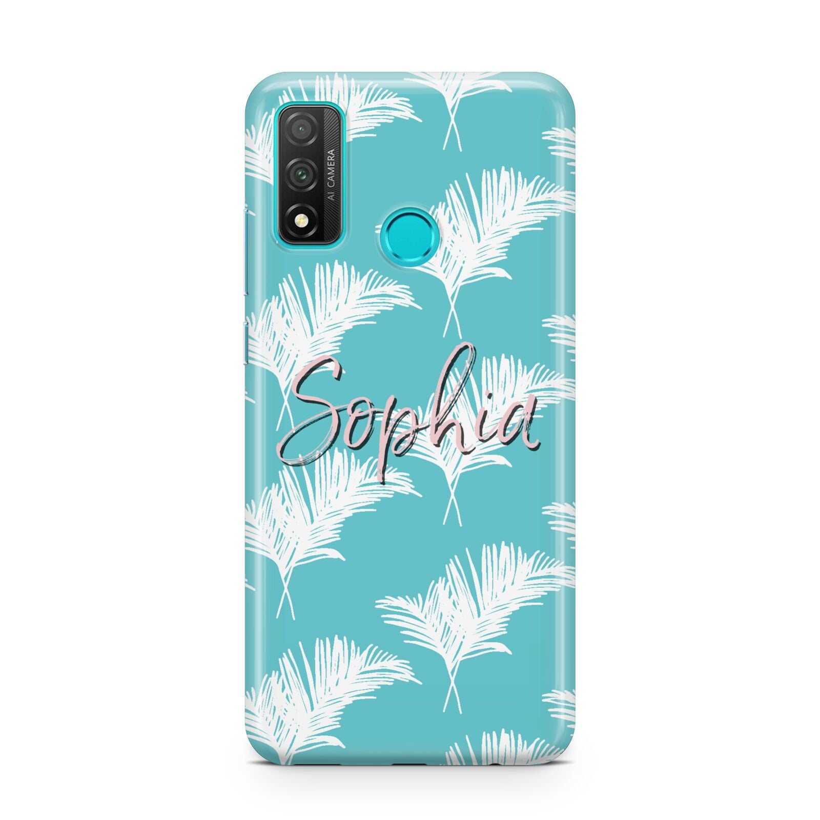 Personalised Blue White Tropical Foliage Huawei P Smart 2020