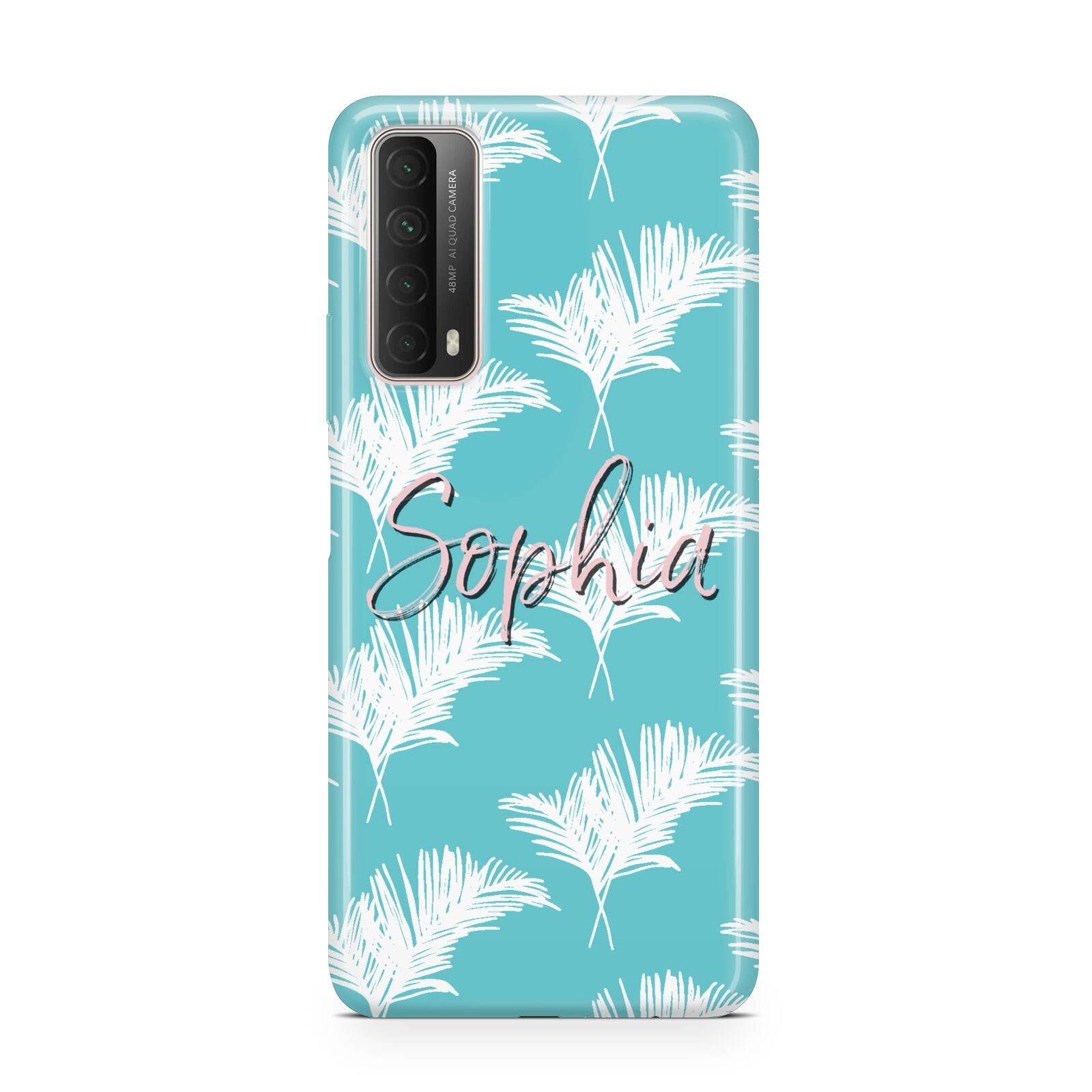 Personalised Blue White Tropical Foliage Huawei P Smart 2021